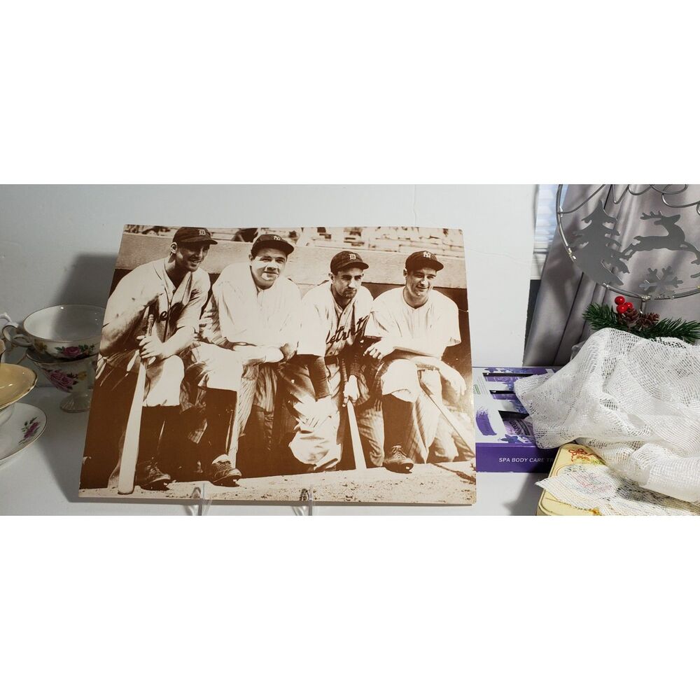 Baseball Picture with Babe Ruth, Al Eckert, Lou Gehrig, and? - Picture 2 of 3